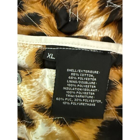 Dana Buchman Womens Cream Quilted Jacket With Leopard Print Lining Size M - Picture 8 of 12